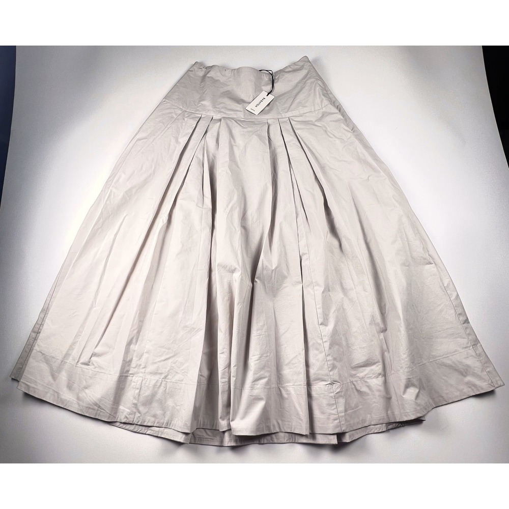 Babaton Chandelier Skirt Women 0 Matte Pearl New Pleated Midi A-Line Aritzia - Picture 4 of 10